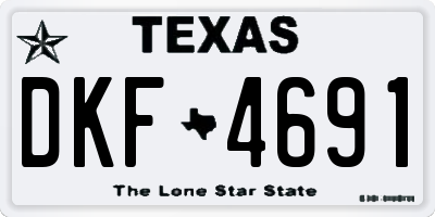 TX license plate DKF4691