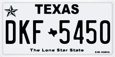 TX license plate DKF5450