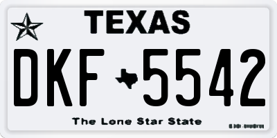 TX license plate DKF5542