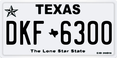 TX license plate DKF6300