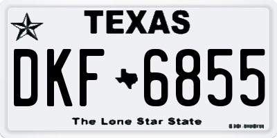 TX license plate DKF6855
