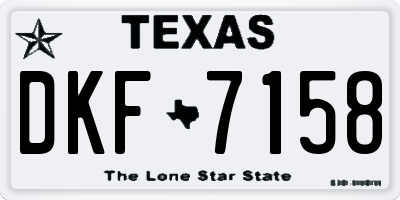 TX license plate DKF7158