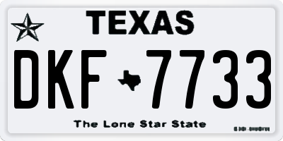 TX license plate DKF7733