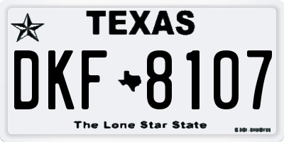 TX license plate DKF8107
