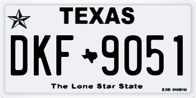 TX license plate DKF9051