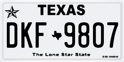 TX license plate DKF9807