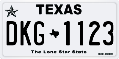 TX license plate DKG1123