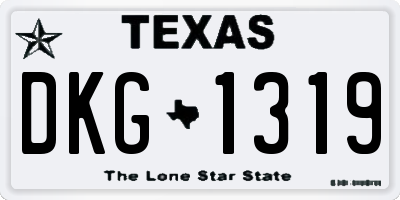 TX license plate DKG1319