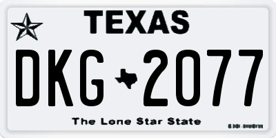 TX license plate DKG2077