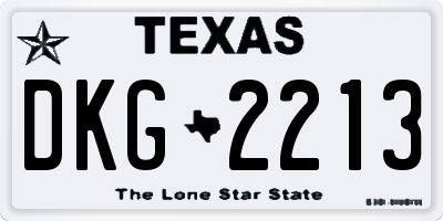 TX license plate DKG2213