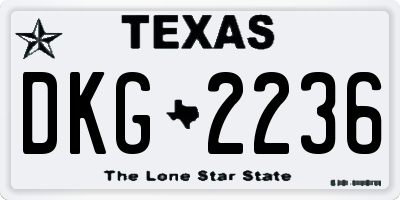 TX license plate DKG2236