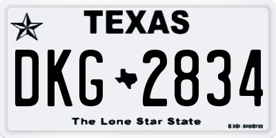 TX license plate DKG2834