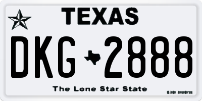 TX license plate DKG2888