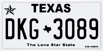 TX license plate DKG3089