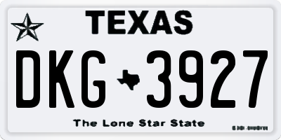 TX license plate DKG3927