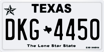 TX license plate DKG4450