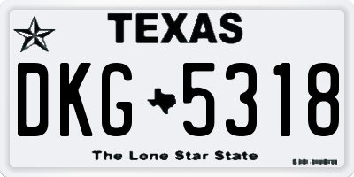 TX license plate DKG5318