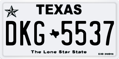 TX license plate DKG5537