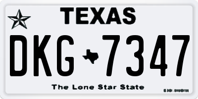 TX license plate DKG7347