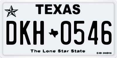 TX license plate DKH0546