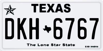 TX license plate DKH6767