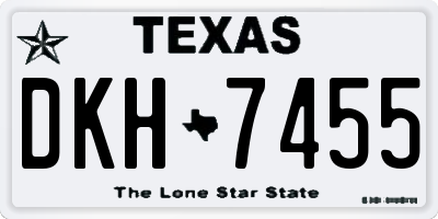 TX license plate DKH7455