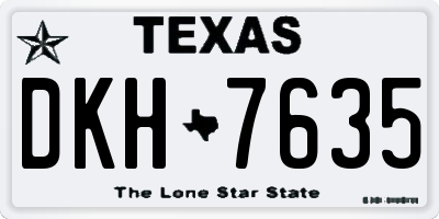 TX license plate DKH7635