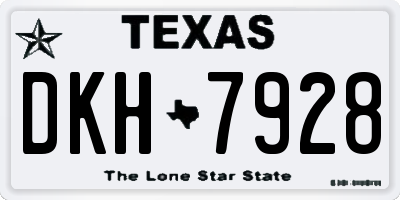 TX license plate DKH7928