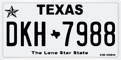 TX license plate DKH7988