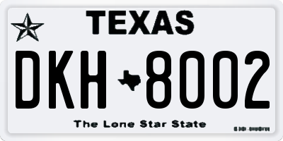 TX license plate DKH8002
