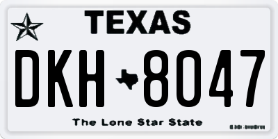 TX license plate DKH8047