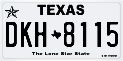 TX license plate DKH8115