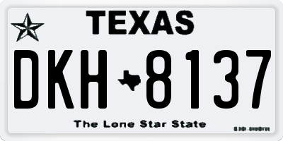 TX license plate DKH8137