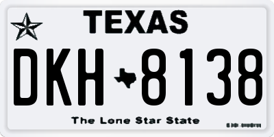 TX license plate DKH8138
