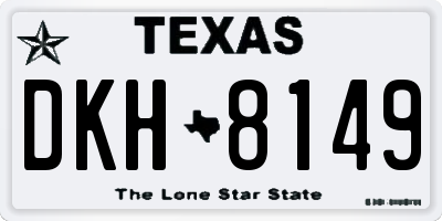TX license plate DKH8149