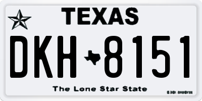 TX license plate DKH8151