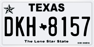 TX license plate DKH8157