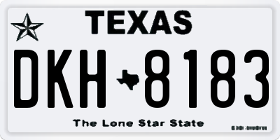 TX license plate DKH8183