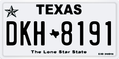 TX license plate DKH8191