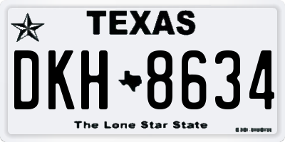 TX license plate DKH8634