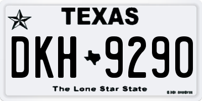 TX license plate DKH9290