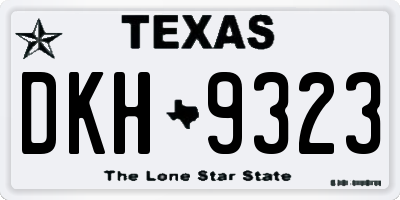 TX license plate DKH9323