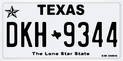 TX license plate DKH9344