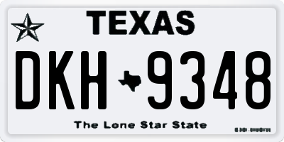 TX license plate DKH9348