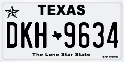 TX license plate DKH9634