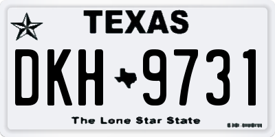 TX license plate DKH9731