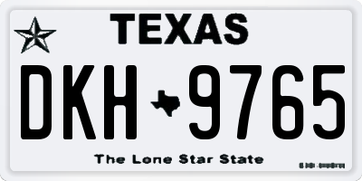 TX license plate DKH9765