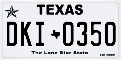 TX license plate DKI0350