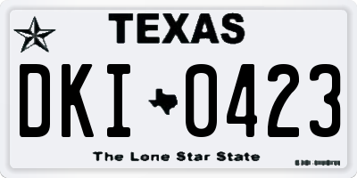 TX license plate DKI0423