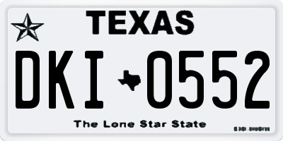 TX license plate DKI0552